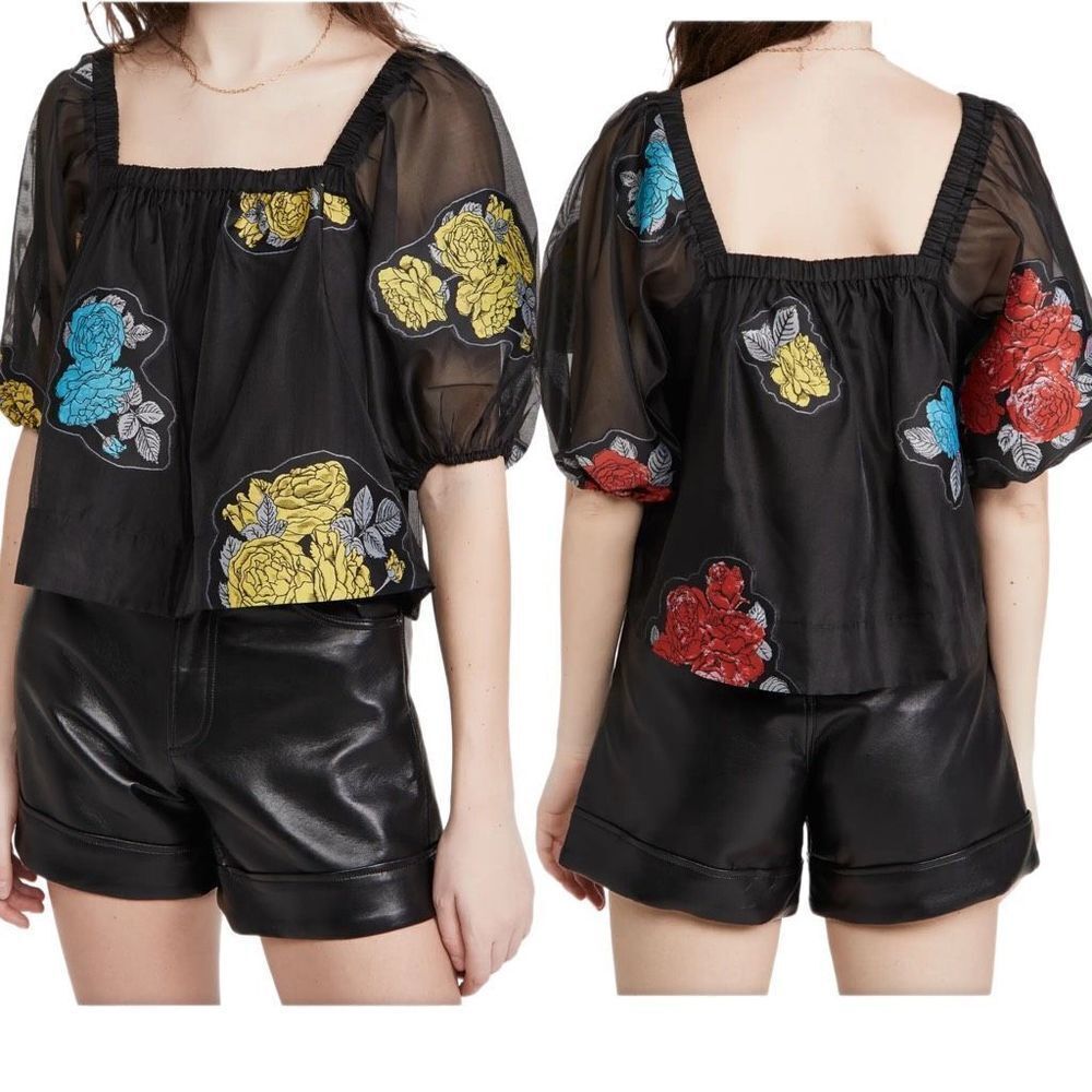 Ganni Patch Organza Blouse
